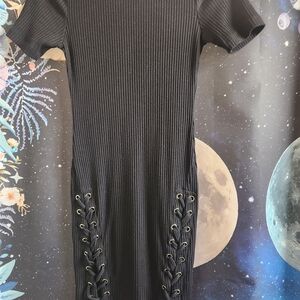 Forever21 Lace-Up Ribbed Dress Size Medium